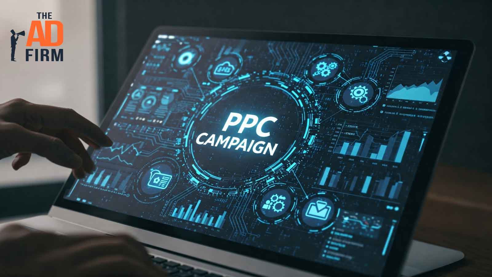 High-tech interface showing PPC performance metrics, reinforcing the role of analytics in bringing back lost leads.