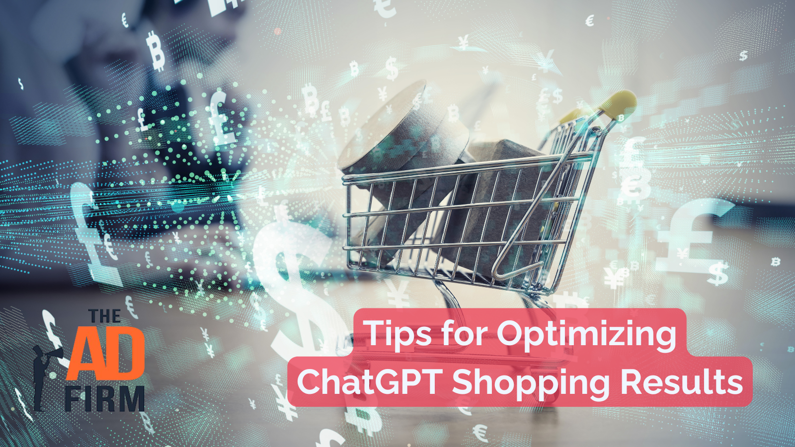 Digital shopping cart surrounded by floating currency symbols
