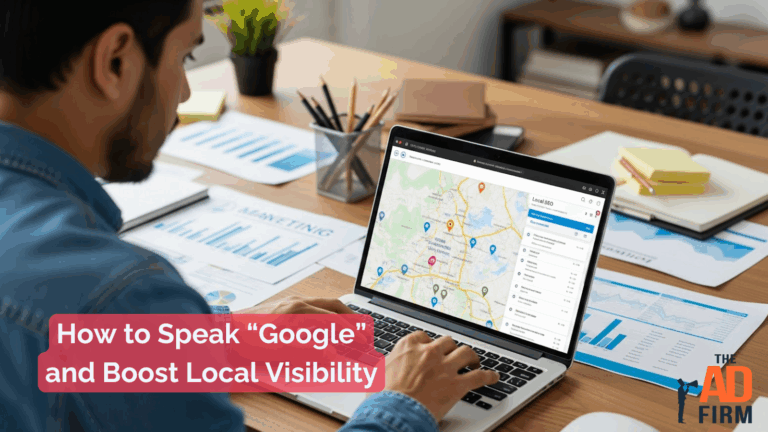 A digital marketer examines a local SEO map on his laptop