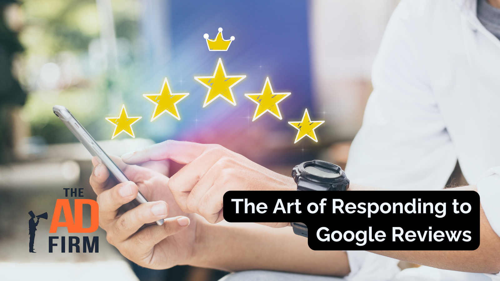 Person giving a five-star rating on a smartphone