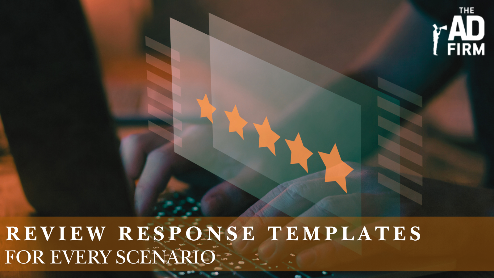 Five-star customer review graphic used in online reputation management
