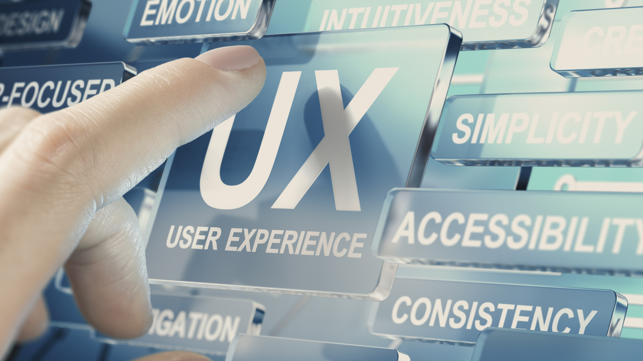 Close-up of key labeled User Experience