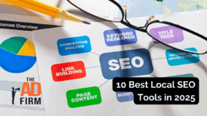 SEO strategy diagram with related components and tools
