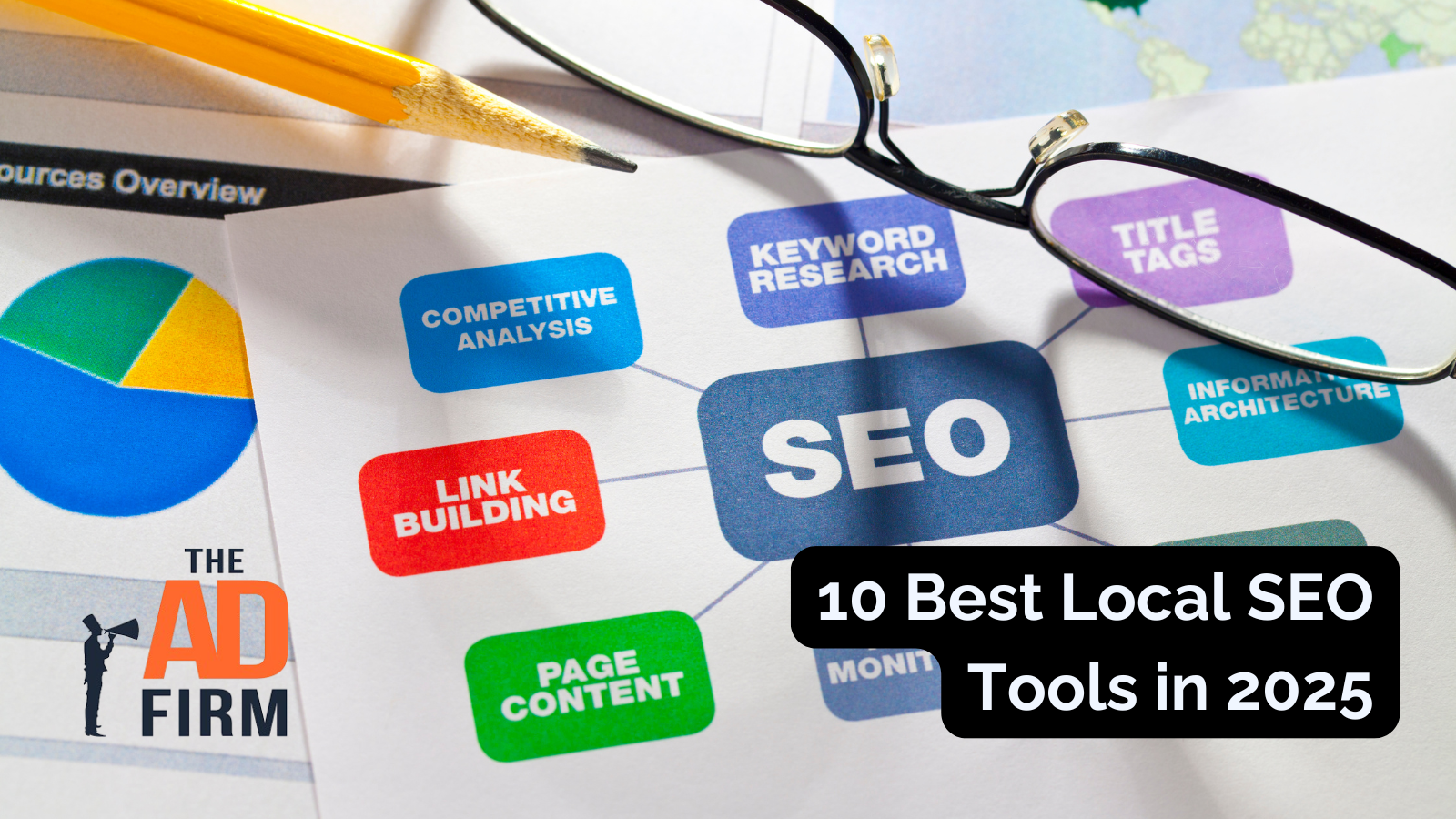 SEO strategy diagram with related components and tools
