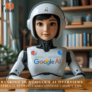Google AI robot in a home office, symbolizing intelligent optimization for AI data structured content.