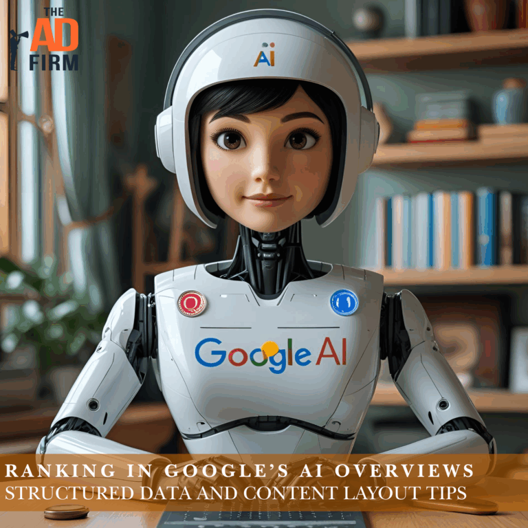 Google AI robot in a home office, symbolizing intelligent optimization for AI data structured content.