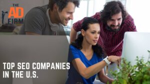 A group of SEO professionals collaborating in a modern office.