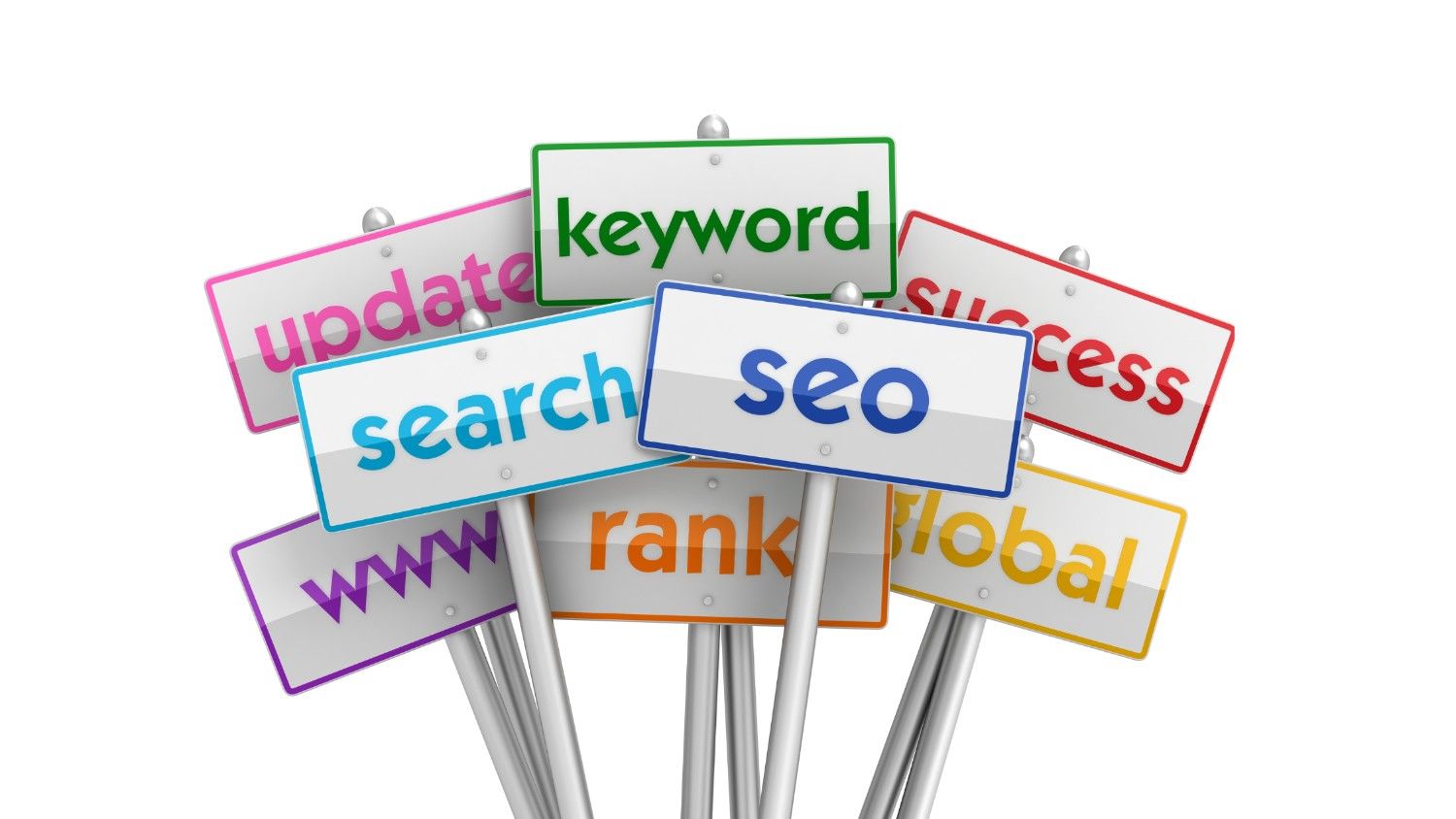 A clean graphic showing core SEO elements