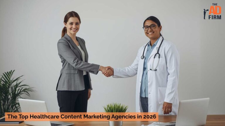 Doctor and marketing professional collaborating on healthcare content marketing services.