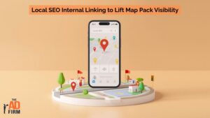 Mobile device displaying a local map interface.