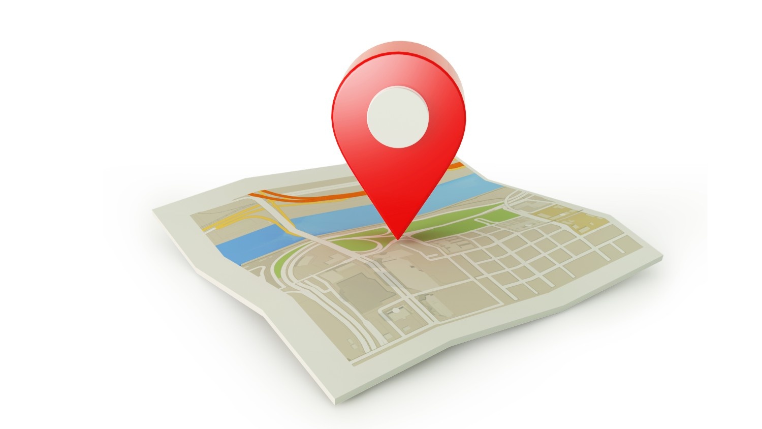 Digital map with location pin icon