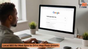 Man searching “med spa near me” on a desktop computer.