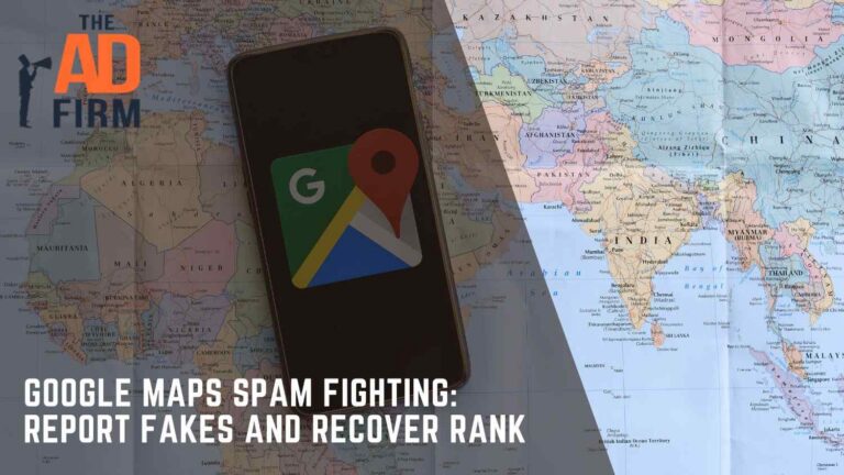 A paper map spread out on a table with a Google Maps logo placed on top.