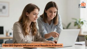 Professionals optimizing local search presence using GEO strategies.