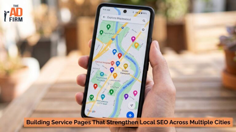 A smartphone displaying a map with multiple location pins marking various spots in a city.