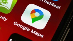 google maps in a phone screen.