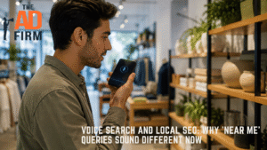 Man using voice search on his smartphone