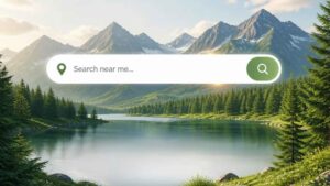Local near me search on a computer