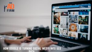Woman scrolling through social media on a laptop