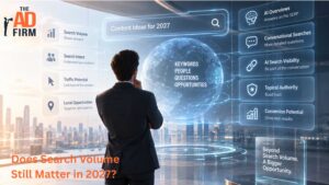 Man viewing AI search hologram