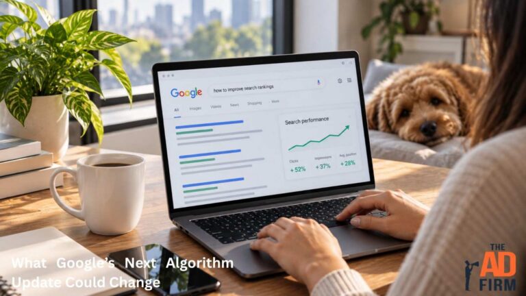 Woman reviewing Google search