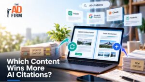 Laptop with content comparison dashboard